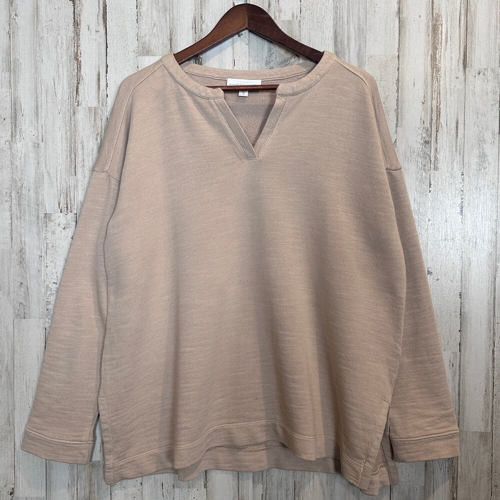 Pure Jill 100 Organic Cotton Sweatshirt M Oversized EUC Lagenlook Minimalist